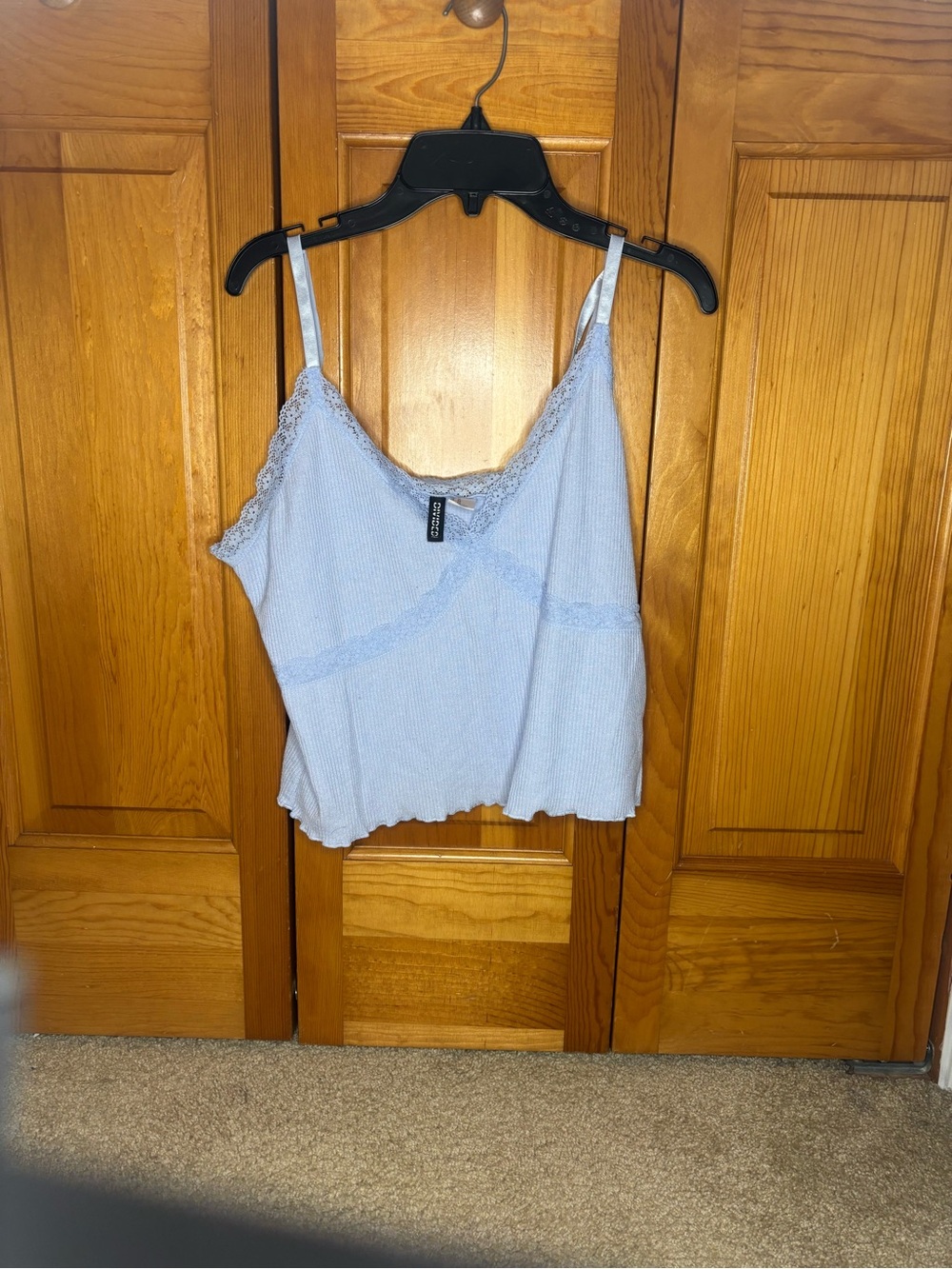 Divided - Light Blue Lace-Trim Cami Tank Top